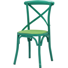 Зеленый цвет металлическая x крест обратно столовке стул (foh-пульта-BCC14)